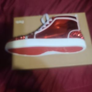 Christian Louboutin Lou Spikes 2 Patent High Top Sneaker Size 44